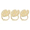 3Pcs Manicure Palette Wearable Metal Nail Art Polish Holder Nail Paint Palette Finger Rings Nail Art Tool for Home Salon