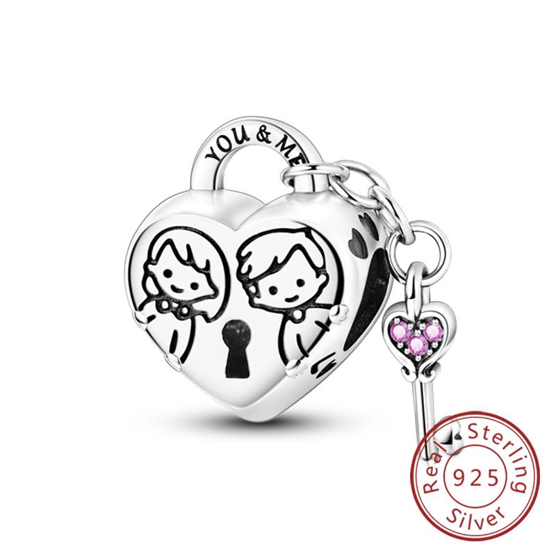 Silve Charms Beads Forever Love Heart Sister Family Life Charms Dangle For Bracelet Woman Jewelry Gifts