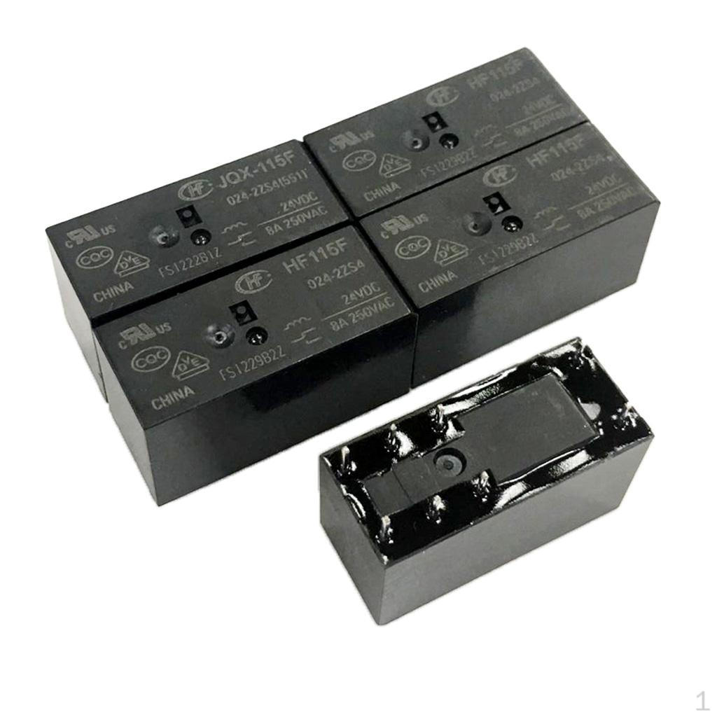 

5 штук невеликих реле для друкованих плат 12 В (2 УВІМК., 2 ВИМК), для двигунів, ламп