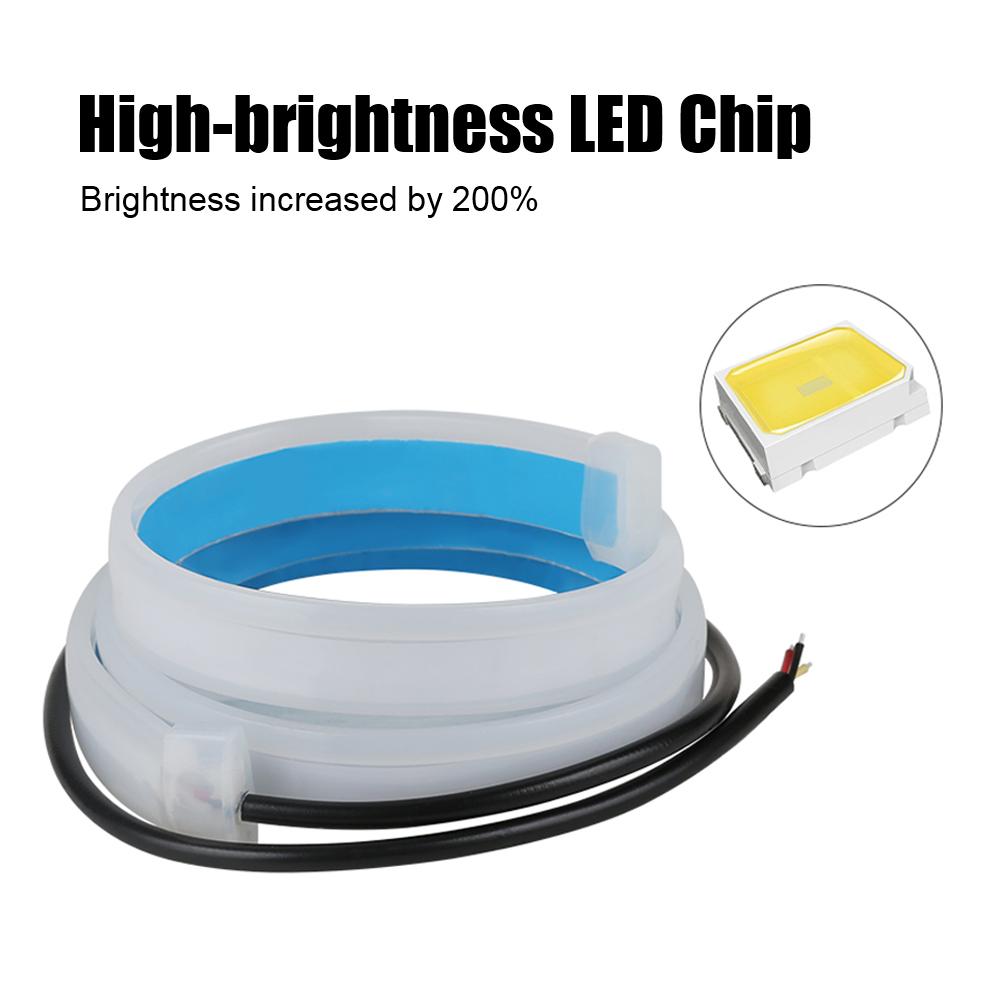 Wodoodporna elastyczna 1 para samochodów LED DRL stylizacja samochodu światło hamowania kierunkowskaz światło do jazdy dziennej przepływ