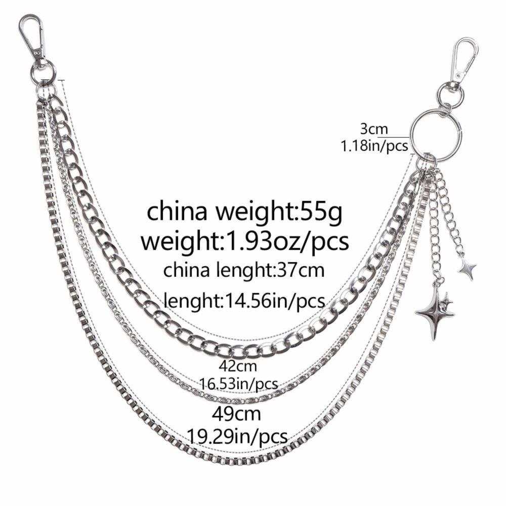 Punk Metal Pant Chain Multi-layer Street Waist Chain Vintage Pants Waist Belt  Gift