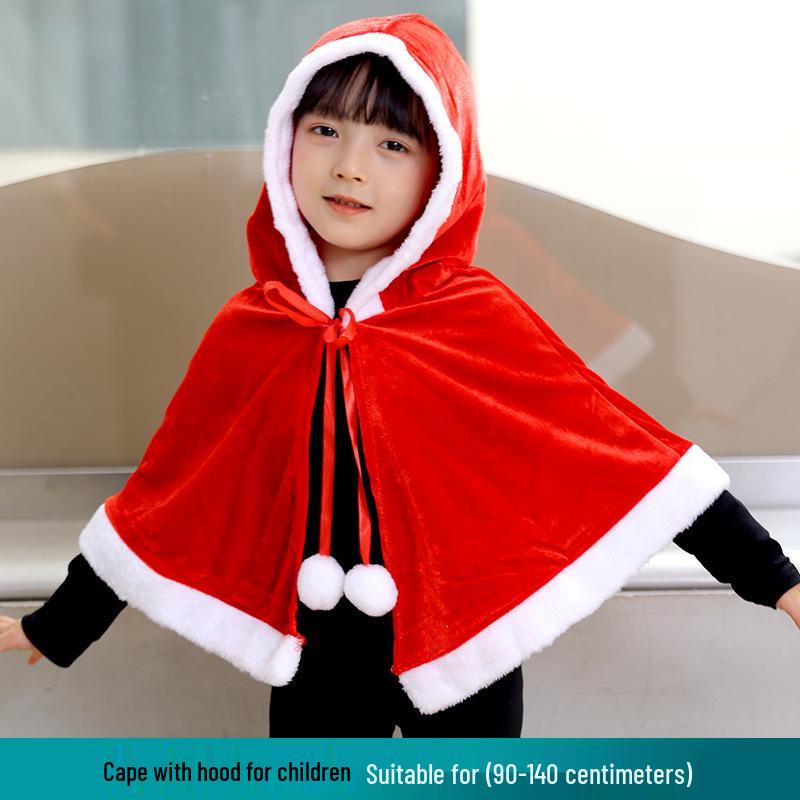 Dospělý s kapucí plášť, Vánoční dámský zlatý sametový cosplay kostým