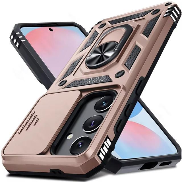 Military Armor Camera Slide Case For Samsung A57 A37 A17 A56 A16 A36 A26 A35 A15 A55 A53 A54 A14 Magnetic Ring Stand Phone Cover
