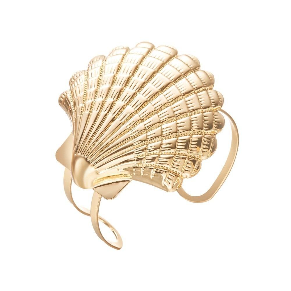 Punk Conch Shell Starfish Bracelet Gold Color Adjustable Open Arm Bangle Exotic Style Bohemian Armband Arm Accessories