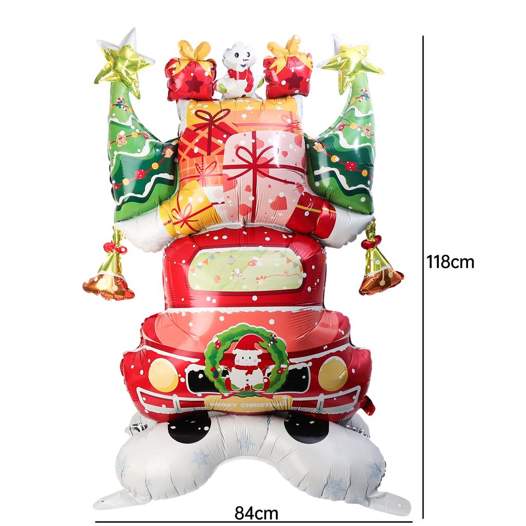Large Standing Christmas Foil Balloon Xmas Tree Santa Claus Snowman Xmas Tree Inflatable Balloons Holiday Party Decor Kids Toys