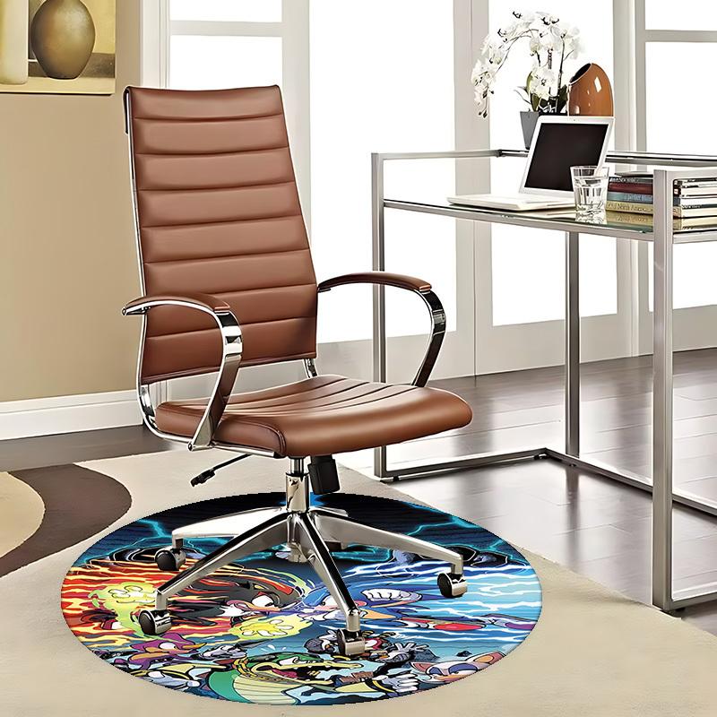 

1pc Sonic the Hedgehog Anime Cartoon Design Round Carpet - Office Chair Mat, Non-Slip Rug for Home Decor, Living Room, Bedroom, Game Room, Dormitory F 80cm by 80cm