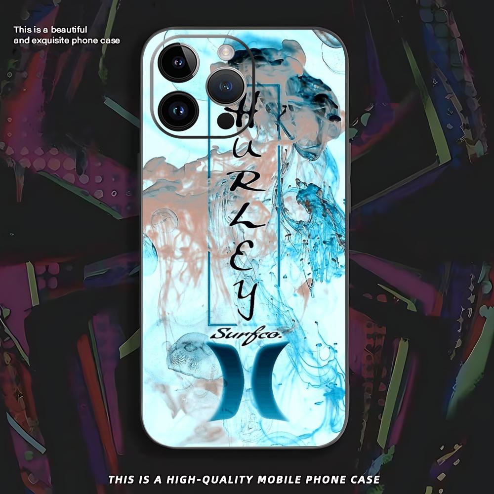 

Hot Brand Hurley Phone Case For iPhone 17 16 e 15 14 13 12 11 XS XR Plus Mini Pro Max Soft black Shockproof Cover iPhone 13 Pro Max