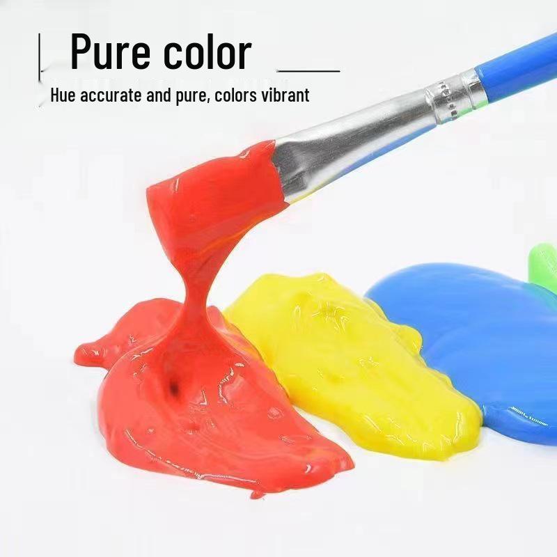 12-Color Acrylic Paint Strips with Plaster Doll for Kids DIY Graffiti, 3ml Each