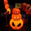 Lanterna di zucca di Halloween con illuminazione a LED, 3 livelli, lampada di zucca con sorriso spaventoso, lanterna di Halloween per la decorazione della porta d'ingresso e del portico
