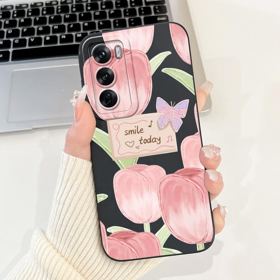 For OPPO Reno12 12Pro Elegant Butterfly Floral Phone Case For Oppo Reno12 Pro Reno 12 5G CPH2625 CPH2629 Soft Silicone Cases