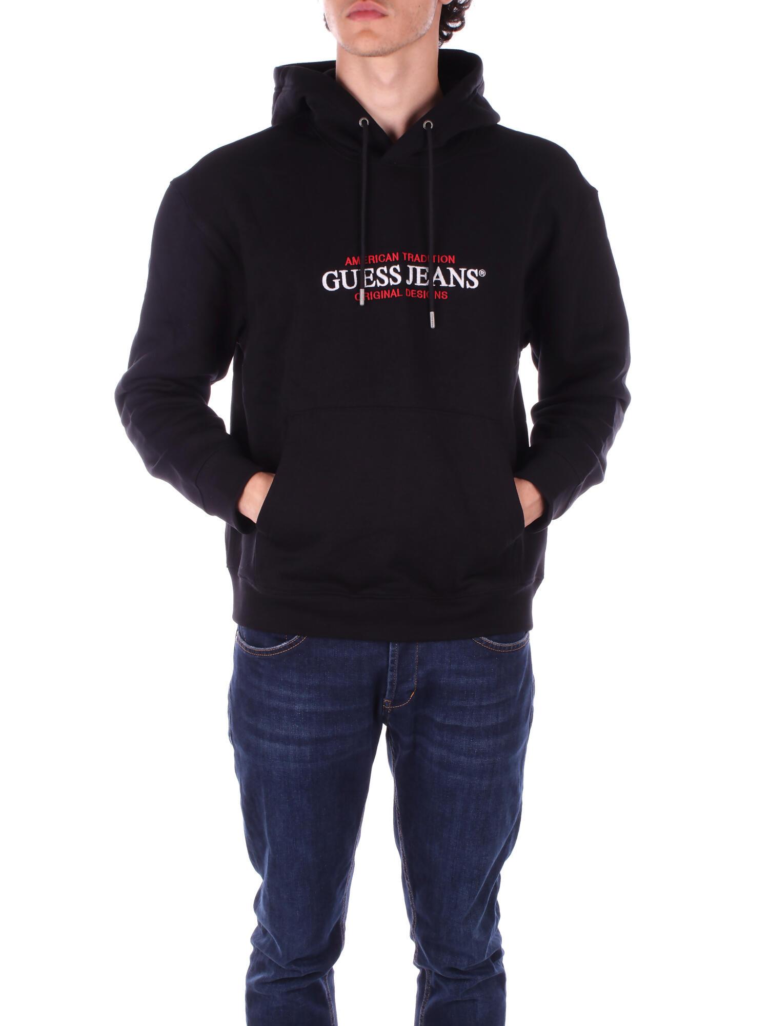 Guess Jeans Herren Schwarz Sweatshirt M4yq23 K9v31 Classic Fit - Bild 3