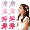 2Pcs Lollipop Bow Hair Clips Sweet Cute Spiral Candy Hairpins Ribbon Barrette For Girls Headdress Hair Accessories