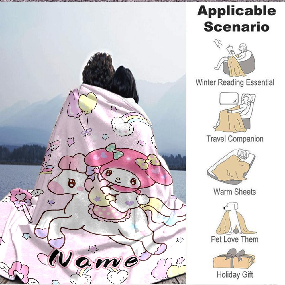 Custom 1pc Kawaii Friends Forever Blanket, Soft And Comfortable Blanket, Casual Warm, Camping Travel Blanket, Birthday Gift Q913124