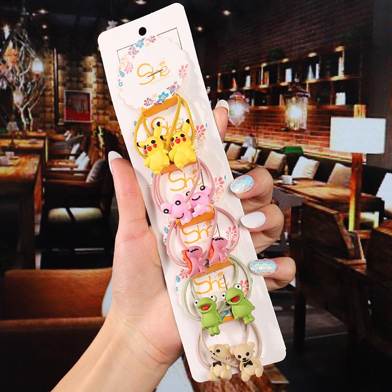Cartoon Animal Flowers Princess Scrunchie Children Girls Kids Elastic Hair Rubber Bands Accessories Tie Hair Ring Rope Headdress