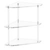 B97A-Acrylic Triangle End Table - 3 Tier Corner Side Table - Small Corner Table For Living Room, Bedroom, Bathroom