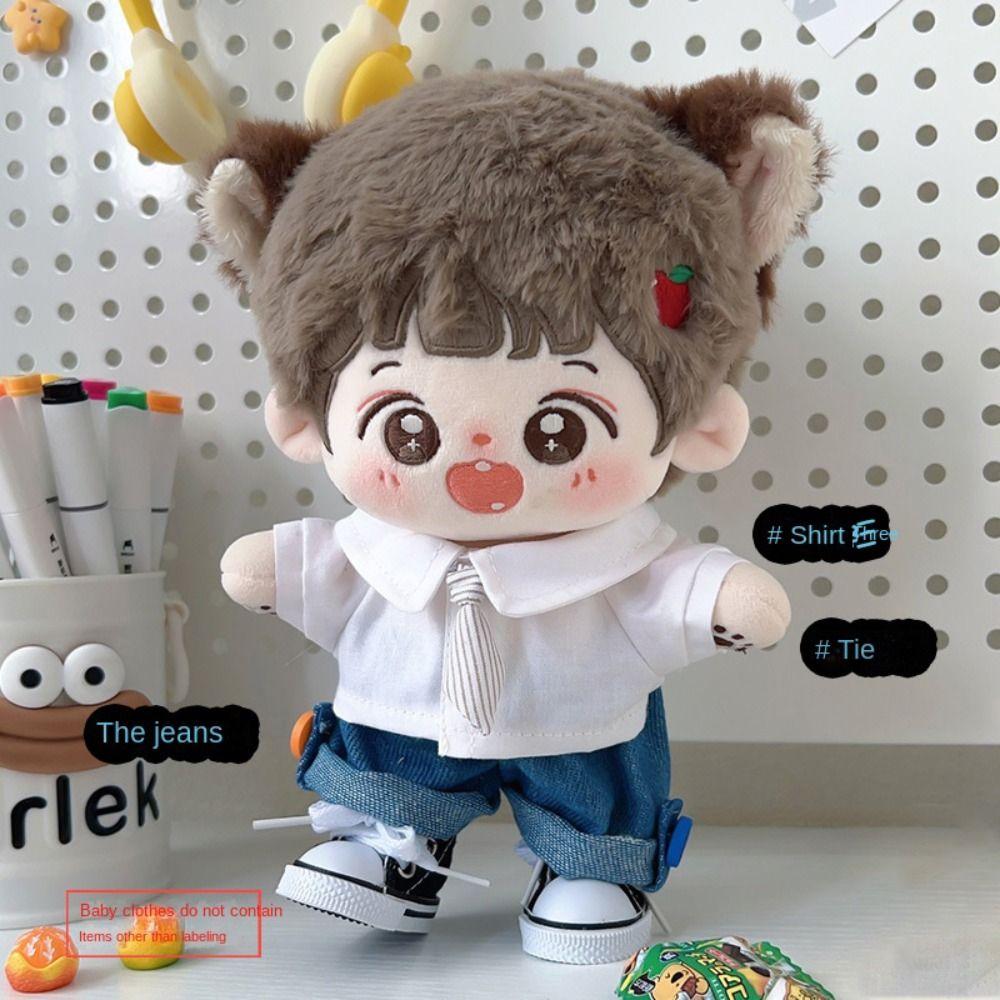 

Игра-одевалка Сделай сам Рубашка Джинсы Галстук Костюм Модные Аксессуары для Куклы Трендовая Одежда для Хлопковой Куклы 20 см Style 11