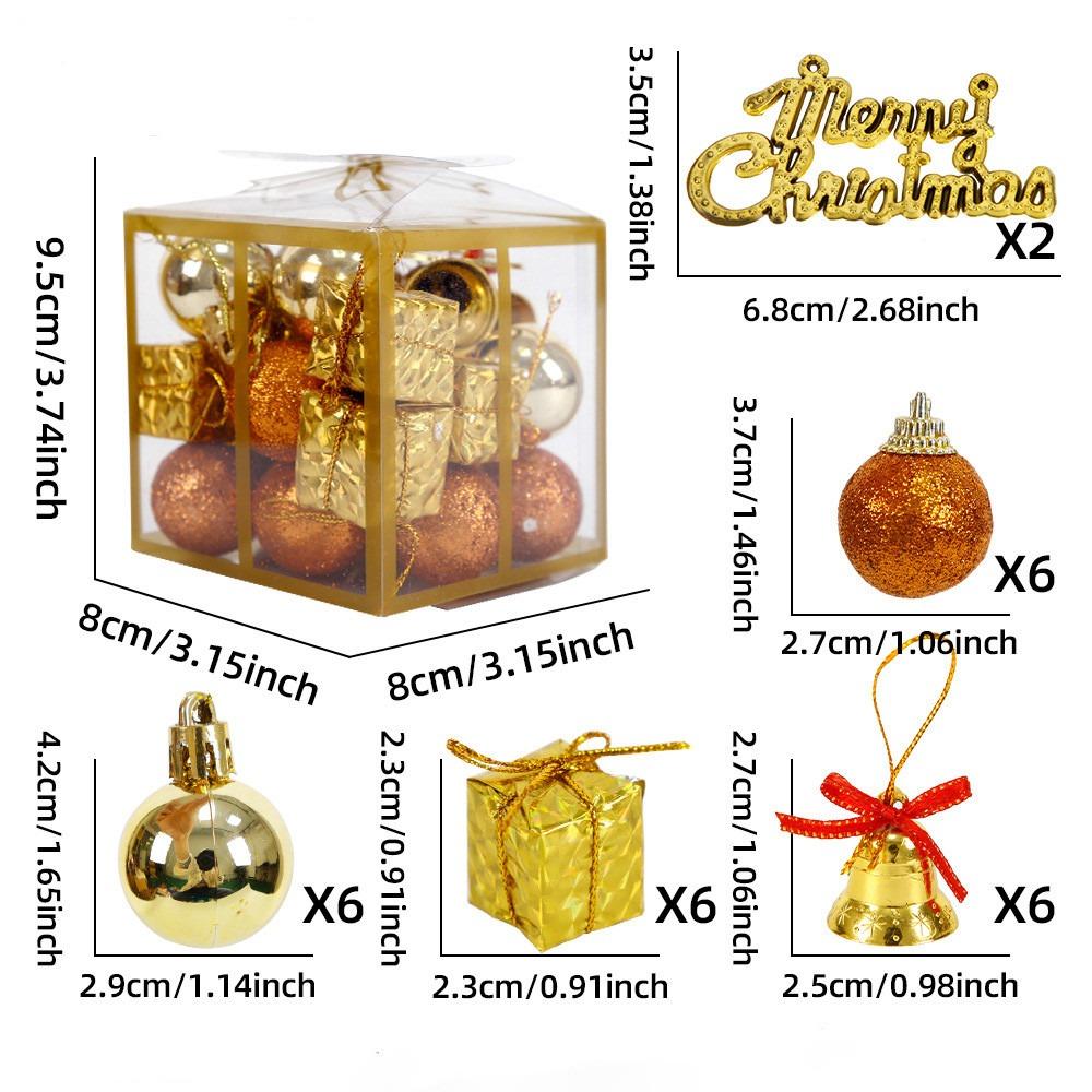 26/32PCS Multicolor Hanging Pendants Mixed Pattern Xmas Tree Decoration  Festival Ornament