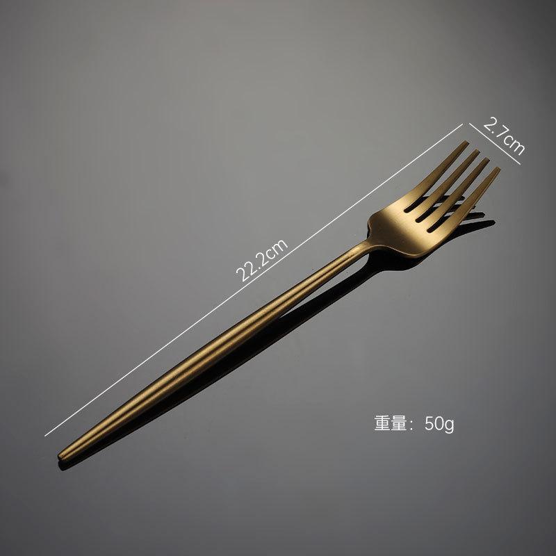 304 Stainless Steel Portuguese Knife and Fork Spoon Titanium-plated Gold Thick Western Tableware Paint Handle Wedding Gift