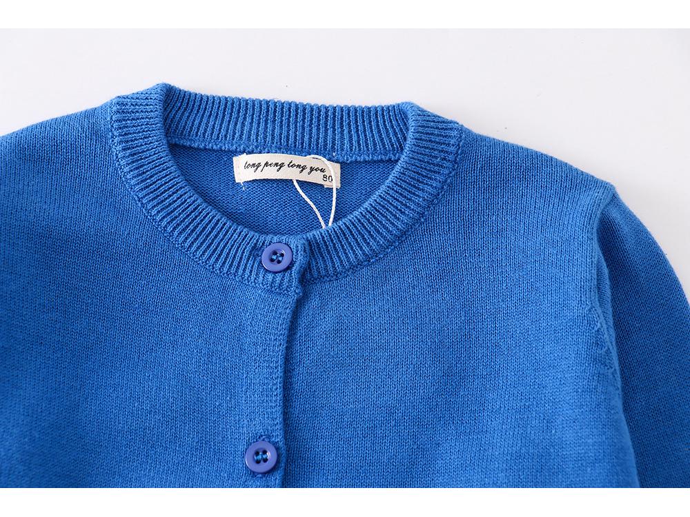 2025 Children's Pure Cotton Knitted Cardigan - Infant & Toddler Sweater, European & American Style for Boys & Girls