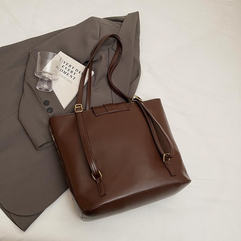 Karierte Umhängetasche mit großer Kapazität für Damen im Vintage-Stil, Einkaufstasche, Rucksack