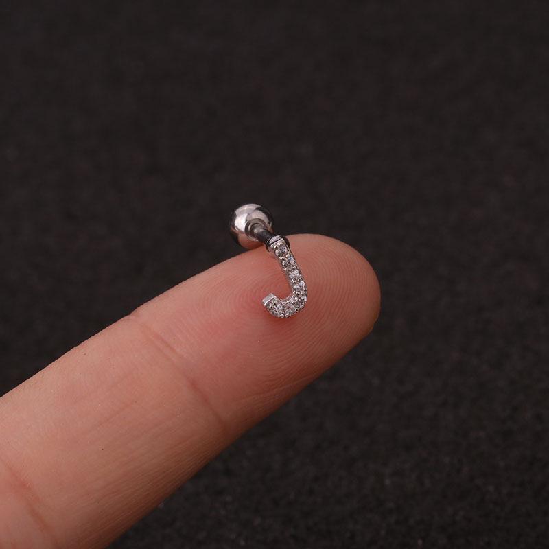 Trendy 26 Letters Tragus Cartilage Earring Women Exquisite Tiny Initial Alphabet Name Helix Earring Piercing Jewelry Gift