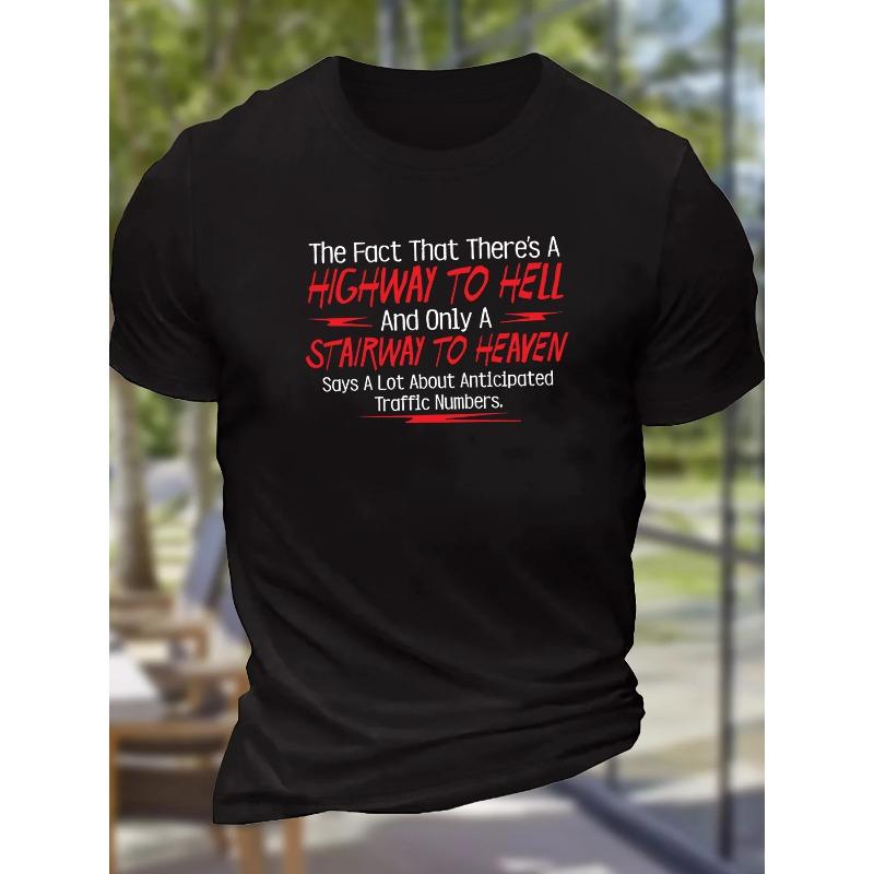 

Print Tees For Men, Casual Crew Neck Short Sleeve T-Shirt, Comfortable Breathable T-shirt 4XL чорний