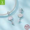 925 Sterling Silver Shell Key Pendant Charm Loose Bead Bead Accessories