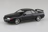 Aoshima Bunka Kyozai Rakupla Snap Kit Nissan R32 Skyline Custom Wheels Pearl Scale Plastic Model Kit (AOSHIMA) No. 14CU-BP GT-R (Black Metallic) 1/32