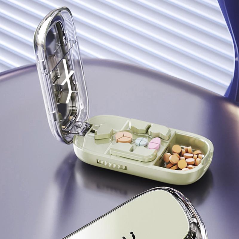 3In1 Medicine Cutter Precise Cutting Into Half / Third / Quarter Drug Divider Organizer Portable Tablet Splitting Pills Splitter