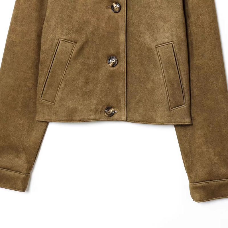 Araltay New Arrival Fashion Style Women's Clothing Fashion Short Suede Texture Effect Jacket Outwear 8372286