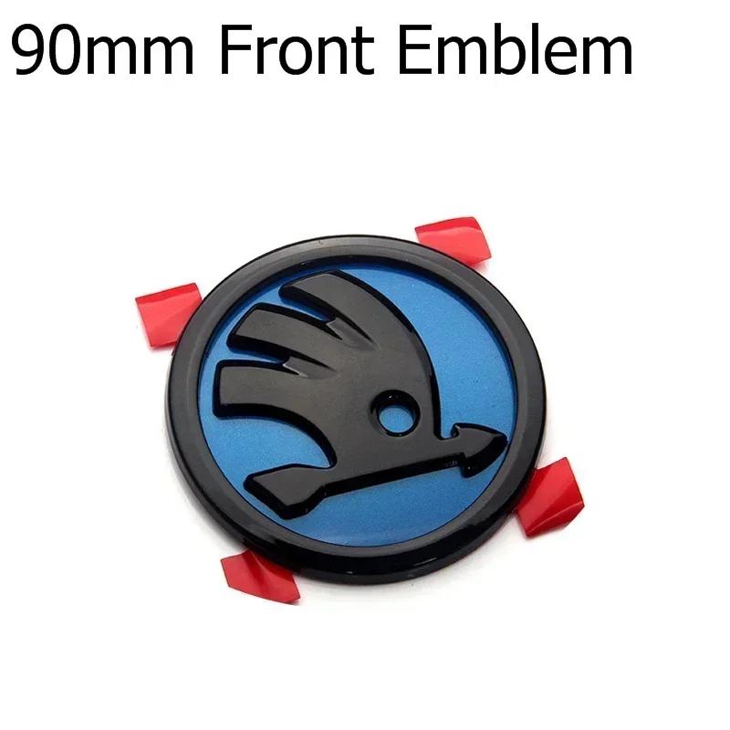 ABCDGF1 ABS Car Front Rear Emblem for SKODA Rapid Fabia 1 2 Karoq Yeti Superb Vision Octavia A7 RS Decals Trunk Logo Sticker Accessories