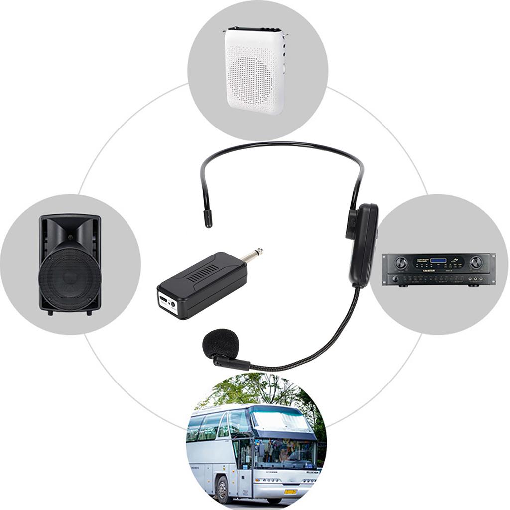 1 to 2 Professional Head Wear Mic UHF Wireless Microphone for Voice Amplifier Computer