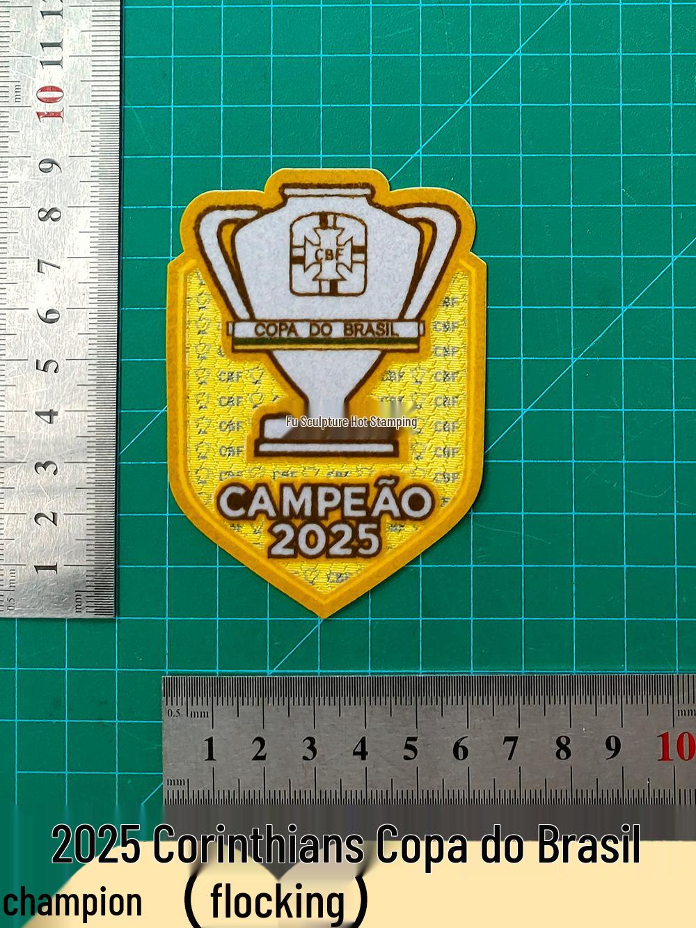 2025 Corinthians Brazilian Cup Champion Flocked Heat Transfer Jersey Letters & Numbers