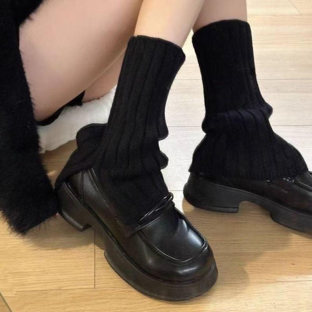 Women Knit Leg Warmers Fall Winter Ribbed Boot Cuffs Slouchy Slouchy Mid-Calf Socks Daily Wear
