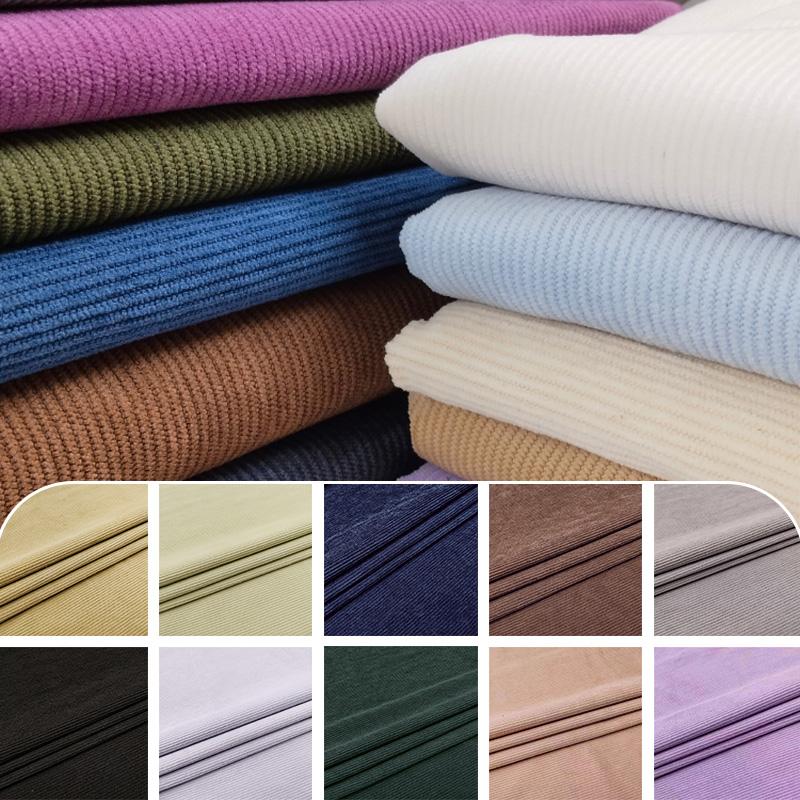 Solid Color Thicken Stripe Corduroy Fabric Stretch Durable Breathable for Handmade DIY Sewing Shirt Jacket Suit Clothing Fabric
