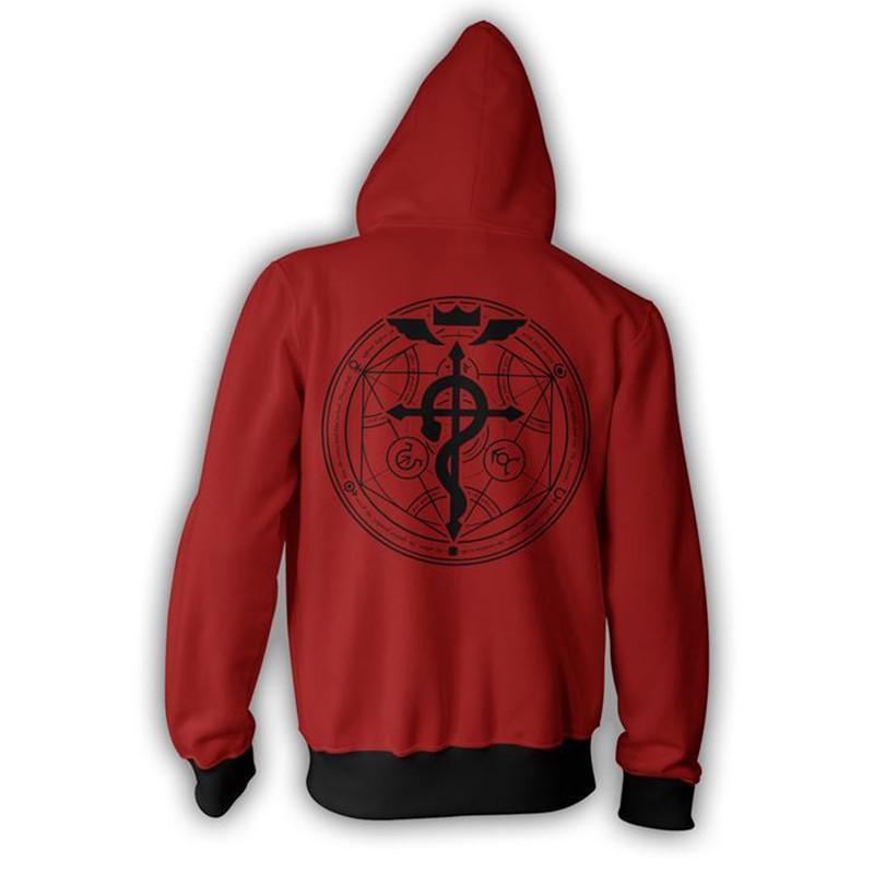 New, animation sweater, steel alchemist, Edward 3D printed sweater zipper cardigan animation periphery