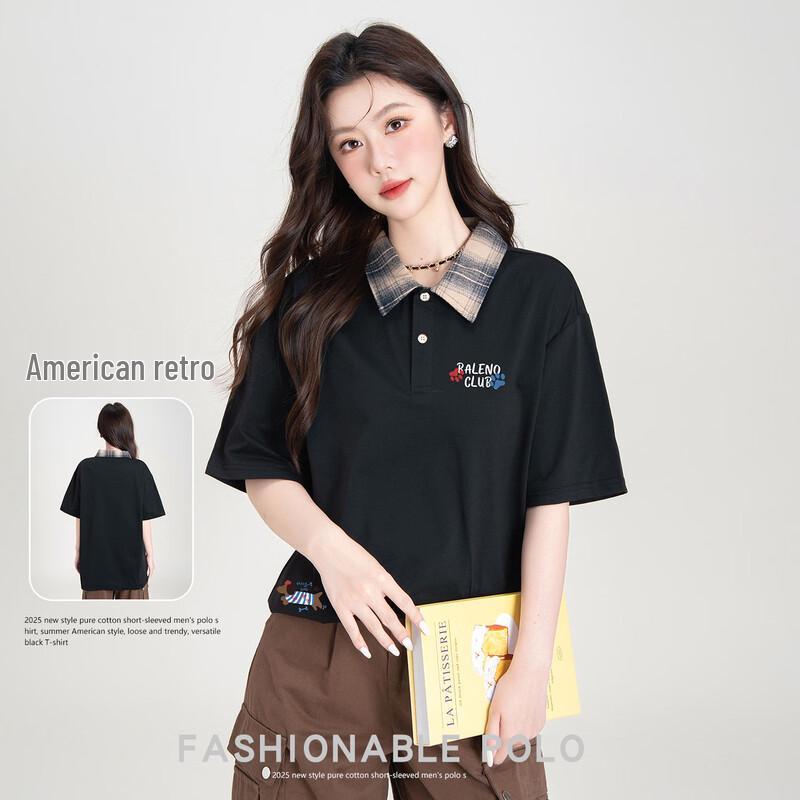 Baleno Plaid Print Loose Fit Polo Shirt 4XL