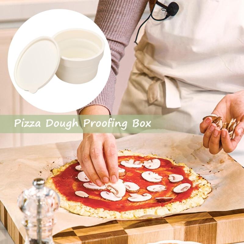 Ungiftiger faltbarer Gärkorb für Brot und Pizza mit Deckel für gesundes Backen und kompakte Küchenaufbewahrung