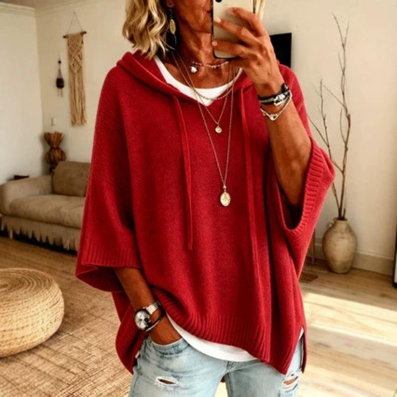 New Knit Hoodie with Drawstring