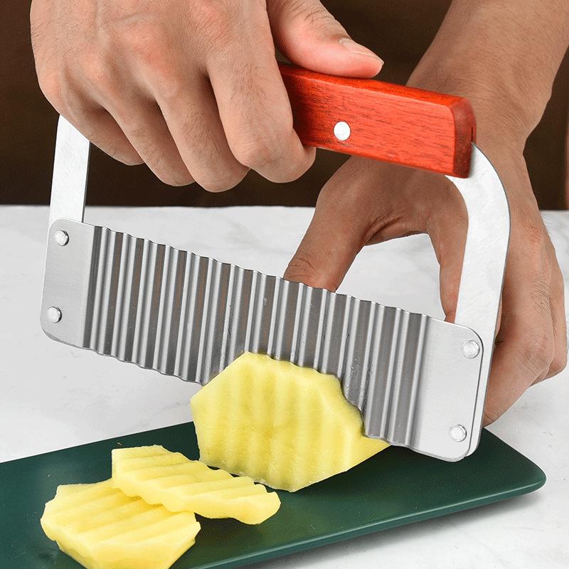 Stainless Steel Wave Blade Potato Slicer & Vegetable Cutter – Wolf Tooth Design