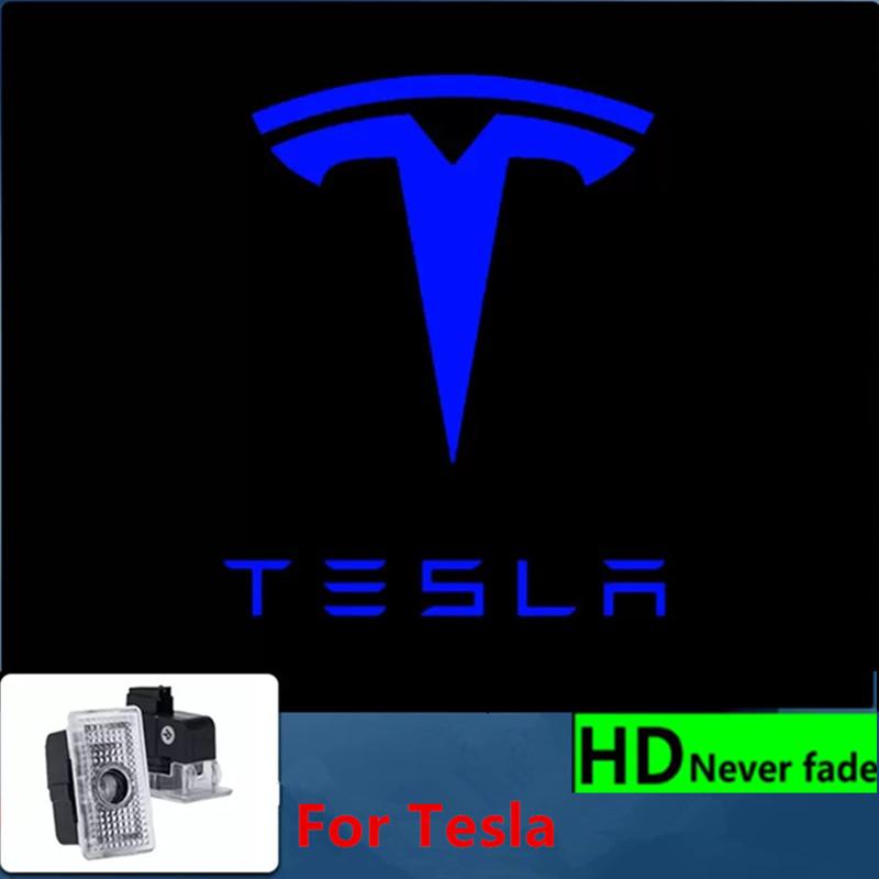 2PCS Car Door HD LED Lamp Projector Courtesy Welcome Light For Tesla Model 3 S X highland Model Y 2025
