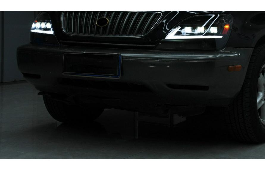 Upgraded Headlight Assembly for 98-02 Lexus RX: Sequential LED DRLs & Projector Lenses