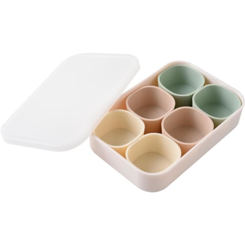 Ernest Bento Cups, Silicone Cups (Freezer/Microwave/Oven/Dishwasher Safe/Case Included), Baby Food and Side Dish Cups (Rounded Storage Cups, Standard