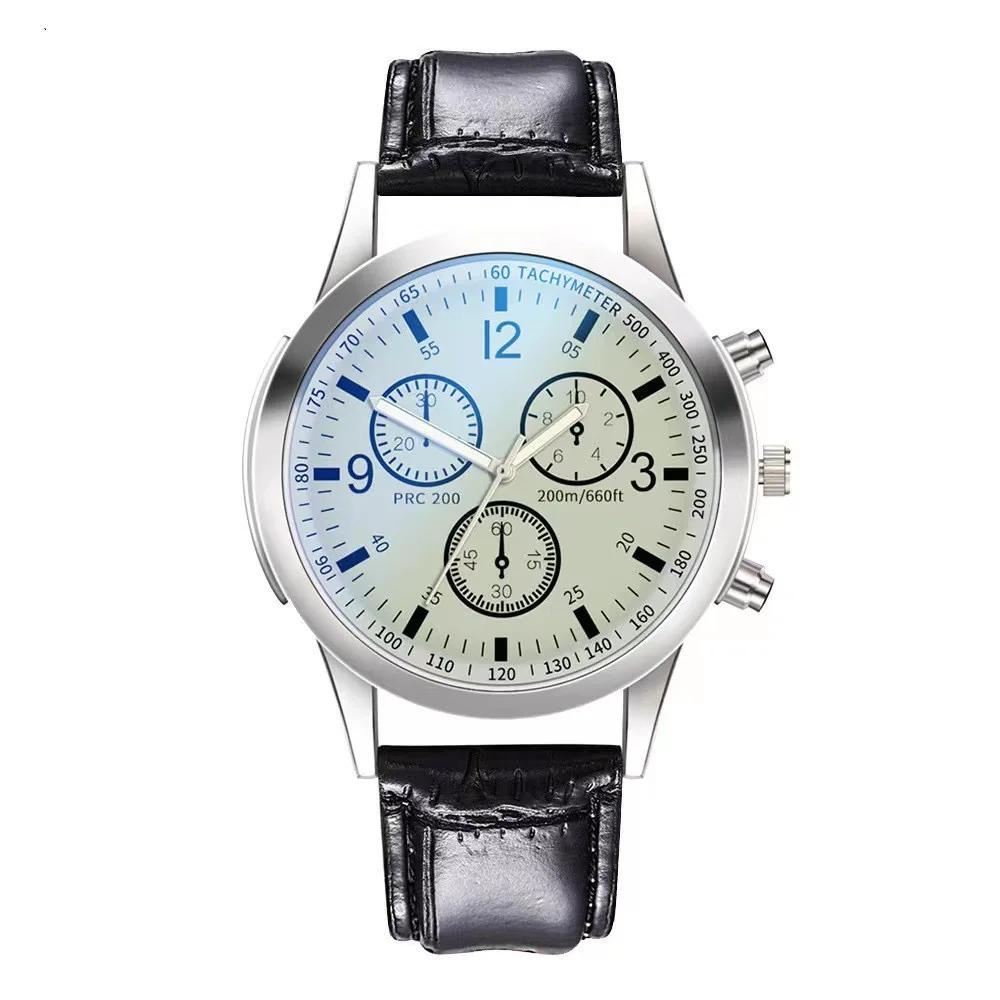 Luxury Brand Man Watch Quartz Watches Leather Strap Fake Three Eye Fashion Business Wristwatch Reloj Hombre Relogios Masculinos