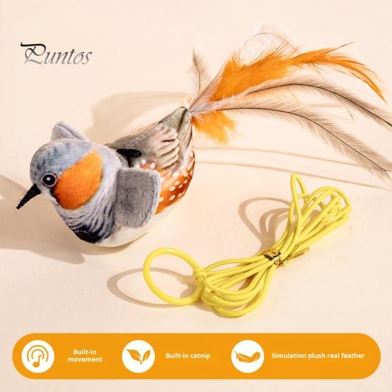 Pouncing Cat Toy Chirping Bird Interactive Simulation Electric Touch Activated Hunting Instinct Plush Teaser for Indoor Cats And Dogs Sounds