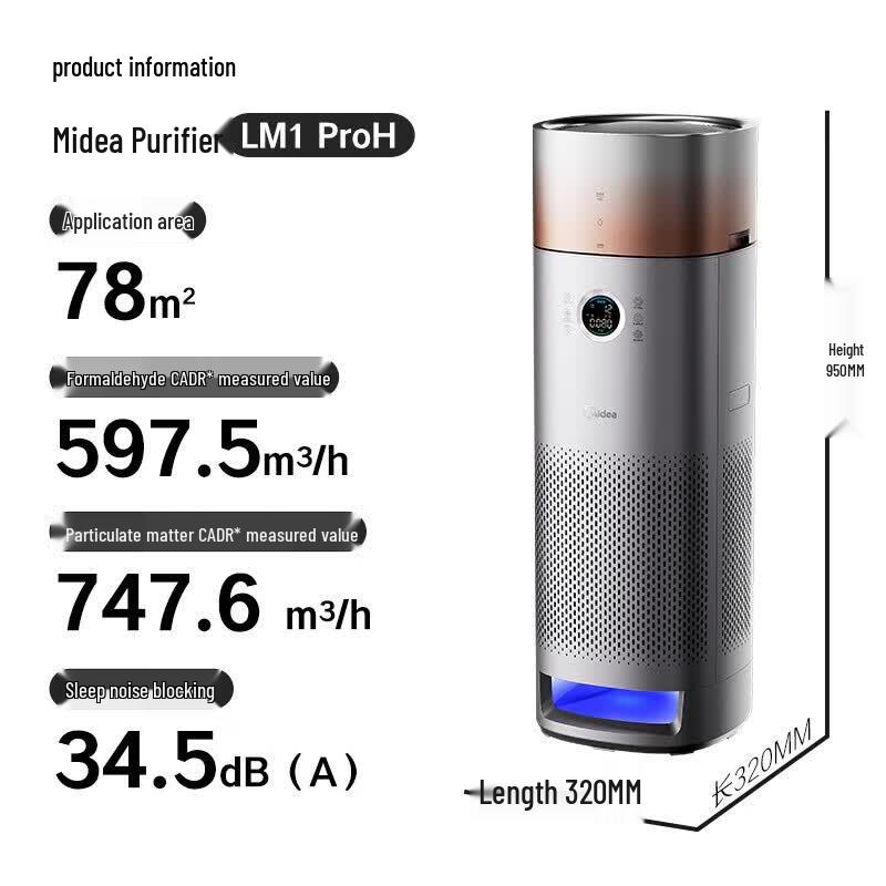 Midea Smart Humidifying Air Purifier with Formaldehyde Removal CN plug (adapter included)