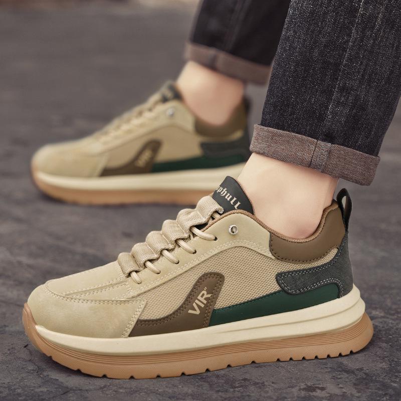 

Men s Retro Mesh Slip-On Sneakers - Breathable, Thick Sole, Low-Top Casual Shoes 42