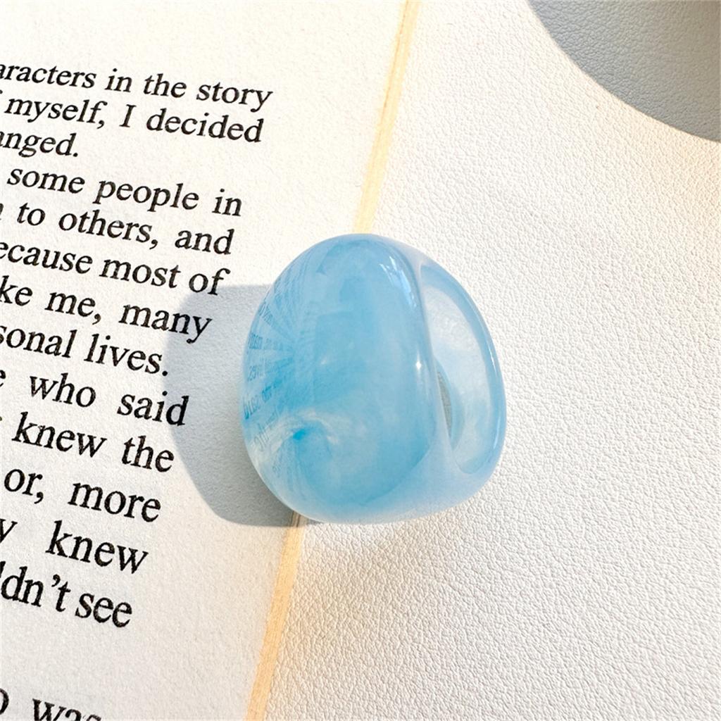 Fashion Solid Color Wide Oval Resin Ring for Women Girl Retro Vintage Jewelry Y2k Hip Hop Women Rings 2026 NEW INS Punk Ring
