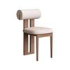 Nordic Retro French Mid-Century Solid Wood Dining Chair with Backrest for Home and Vanity.