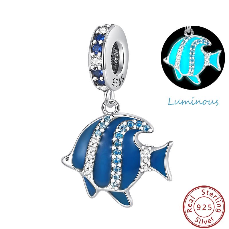 Luminous Ocean Series Copper Dolphin Turtle Octopus Charms Beads 3Mm Diy Fine Jewelry Gifts Making